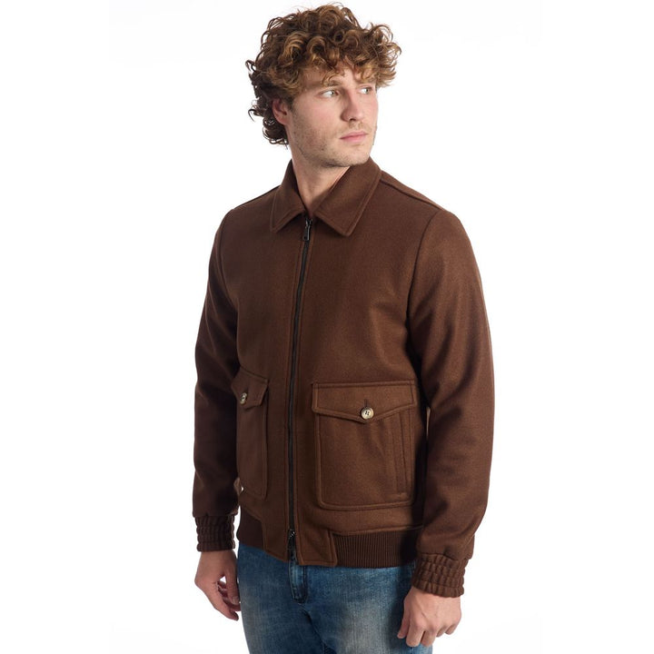 Men’s Roberto Pepe Luxury Brown Wool Men Jacket
