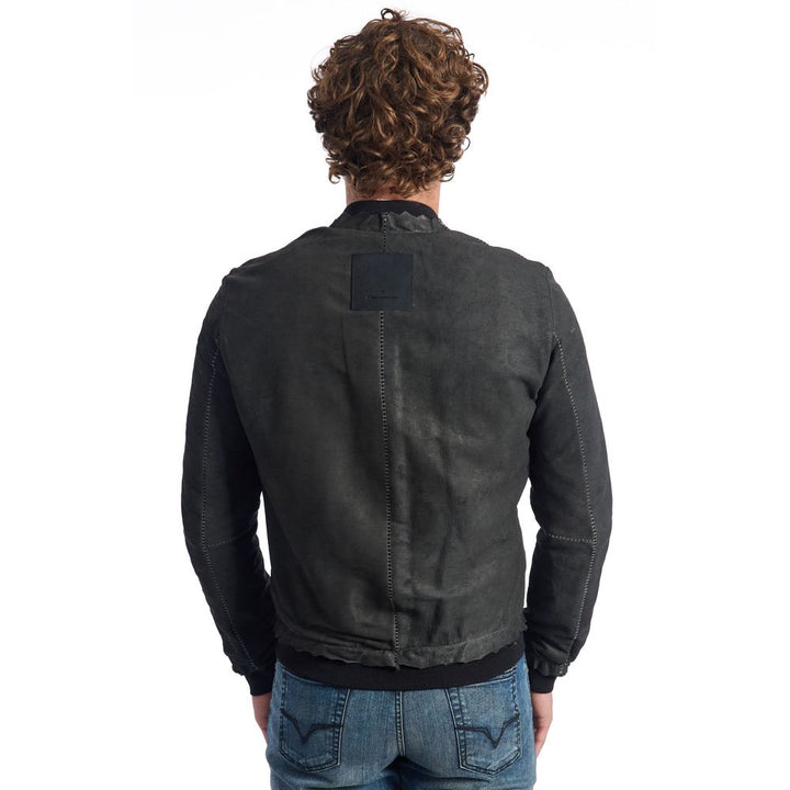 Men’s Roberto Pepe Luxury Gray Lambskin Men Jacket