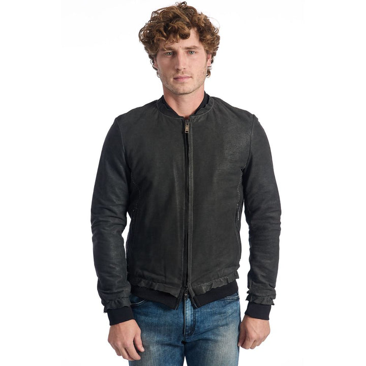 Men’s Roberto Pepe Luxury Gray Lambskin Men Jacket