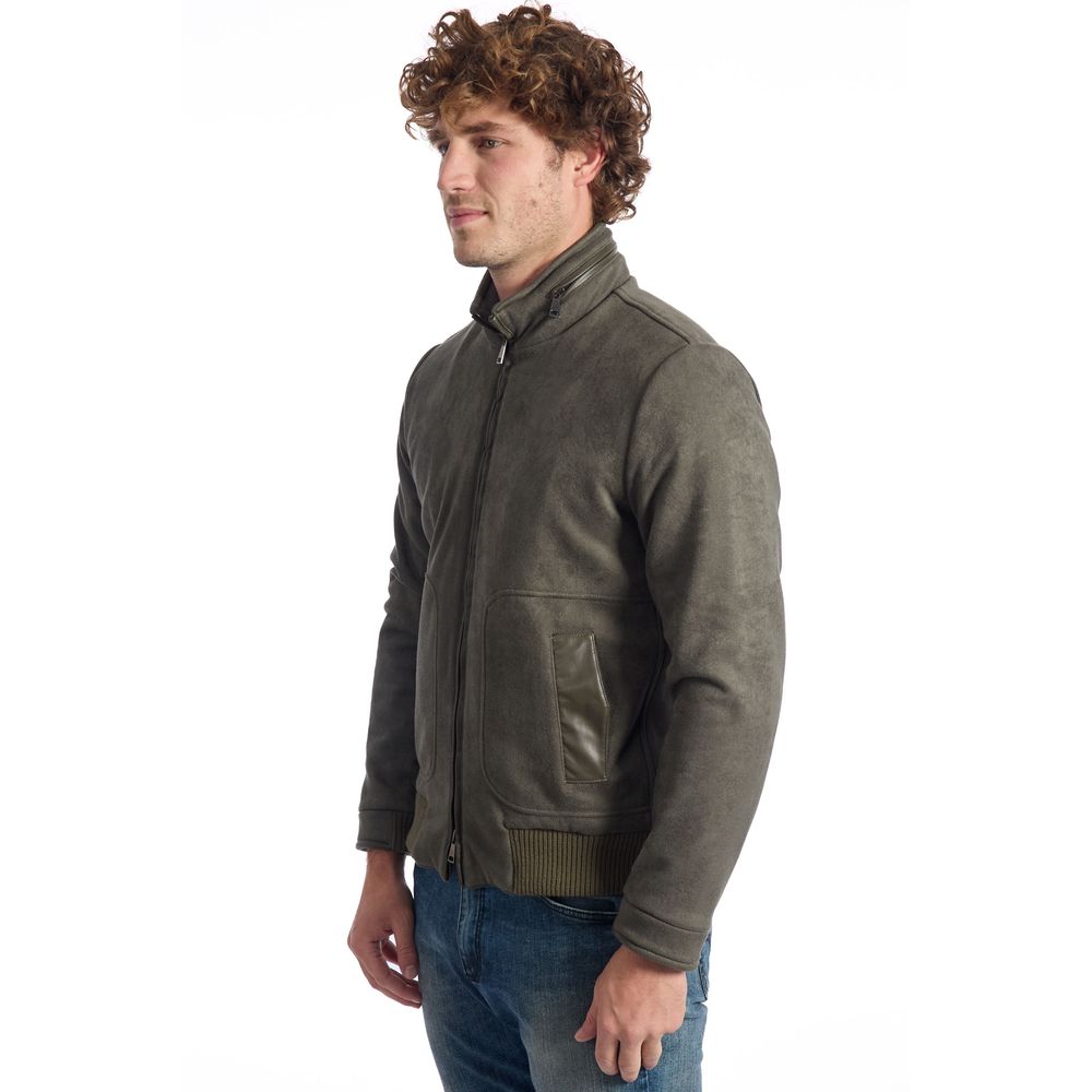Men’s Roberto Pepe Luxury Green Eco Leather Men Jacket