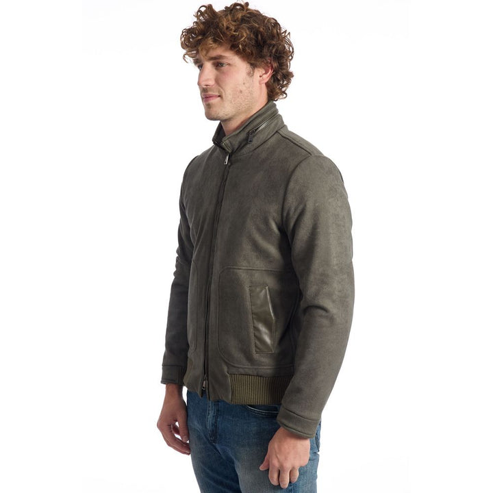 Men’s Roberto Pepe Luxury Green Eco Leather Men Jacket