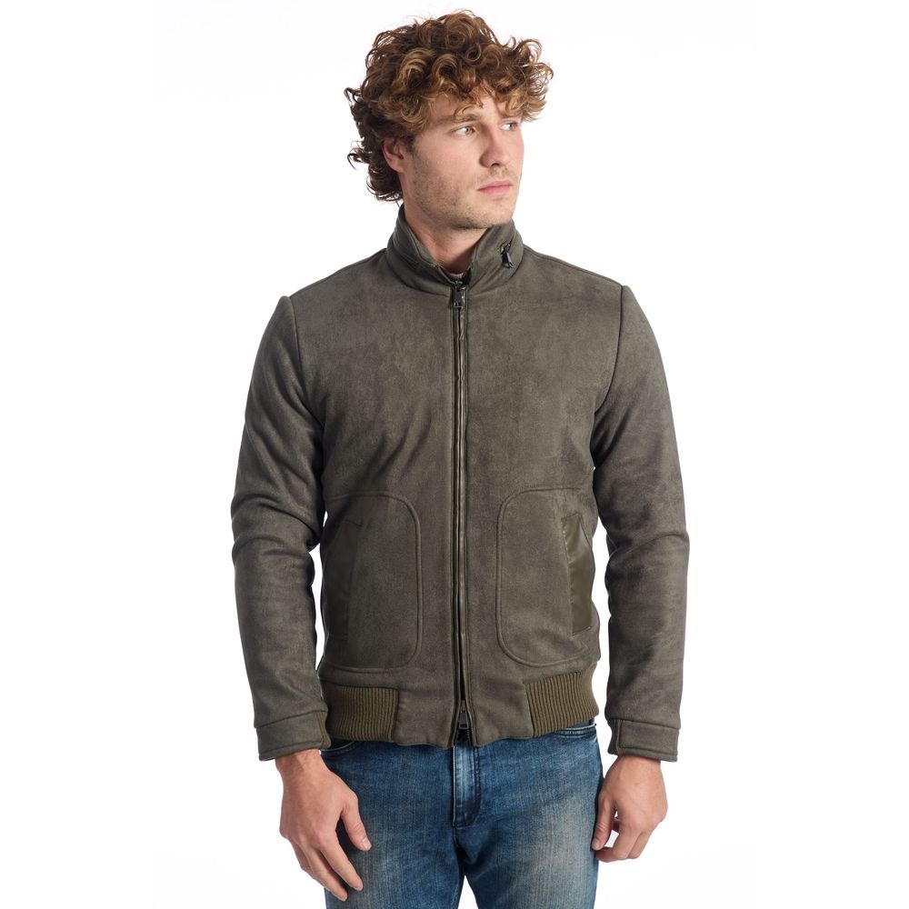 Men’s Roberto Pepe Luxury Green Eco Leather Men Jacket