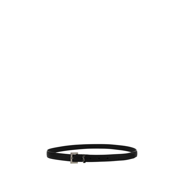 Saint Laurent Black Lamb Ovis Aries Thin Belt