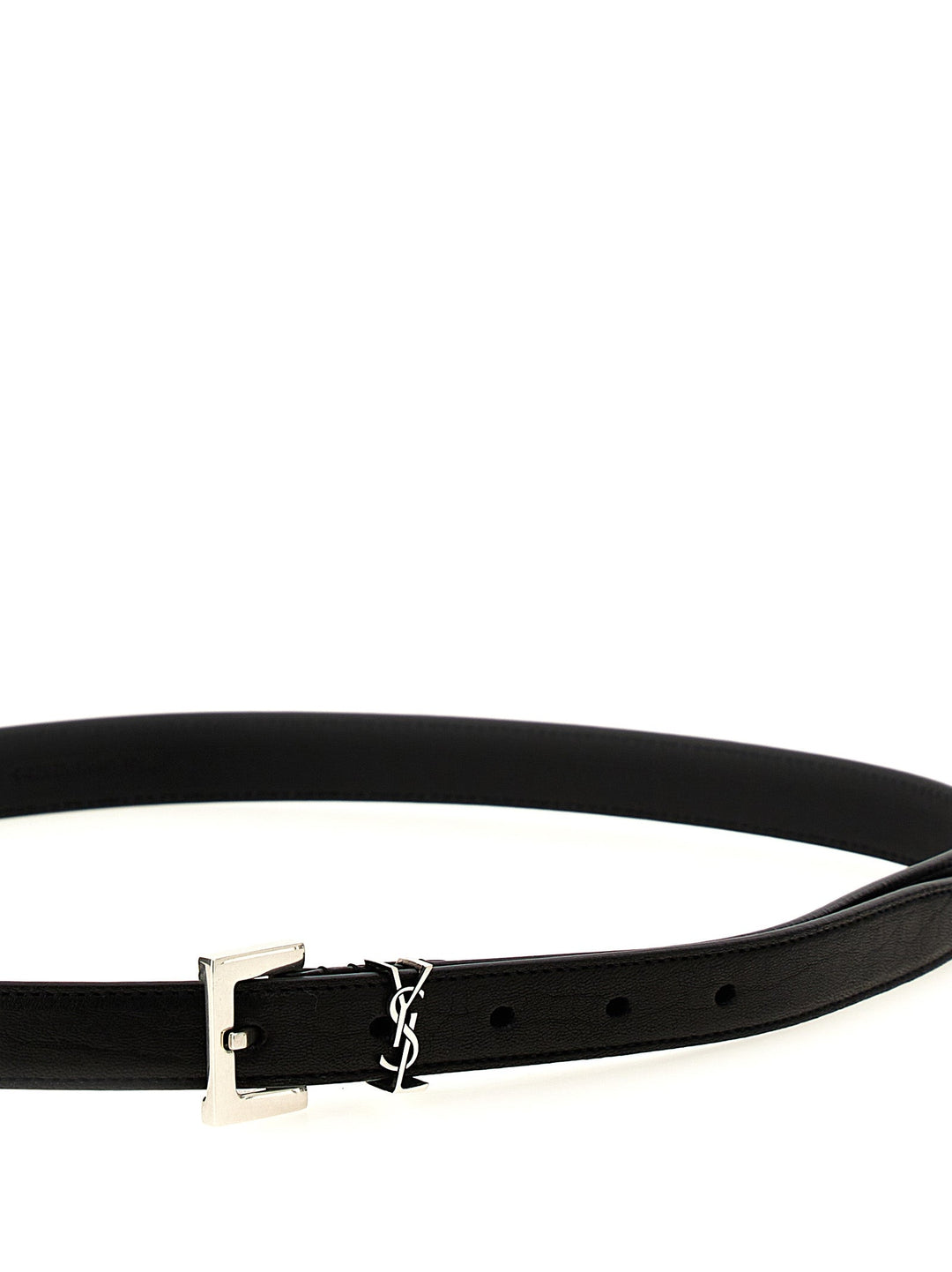 Saint Laurent Black Leather Regular Belt
