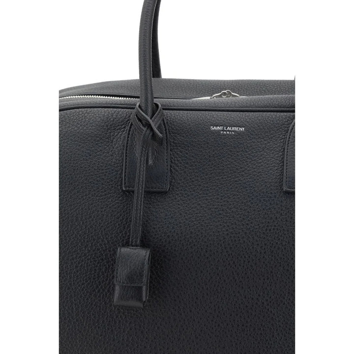 Men’s Saint Laurent Bowling Travel Bag Elegant Grained Leather Accessory