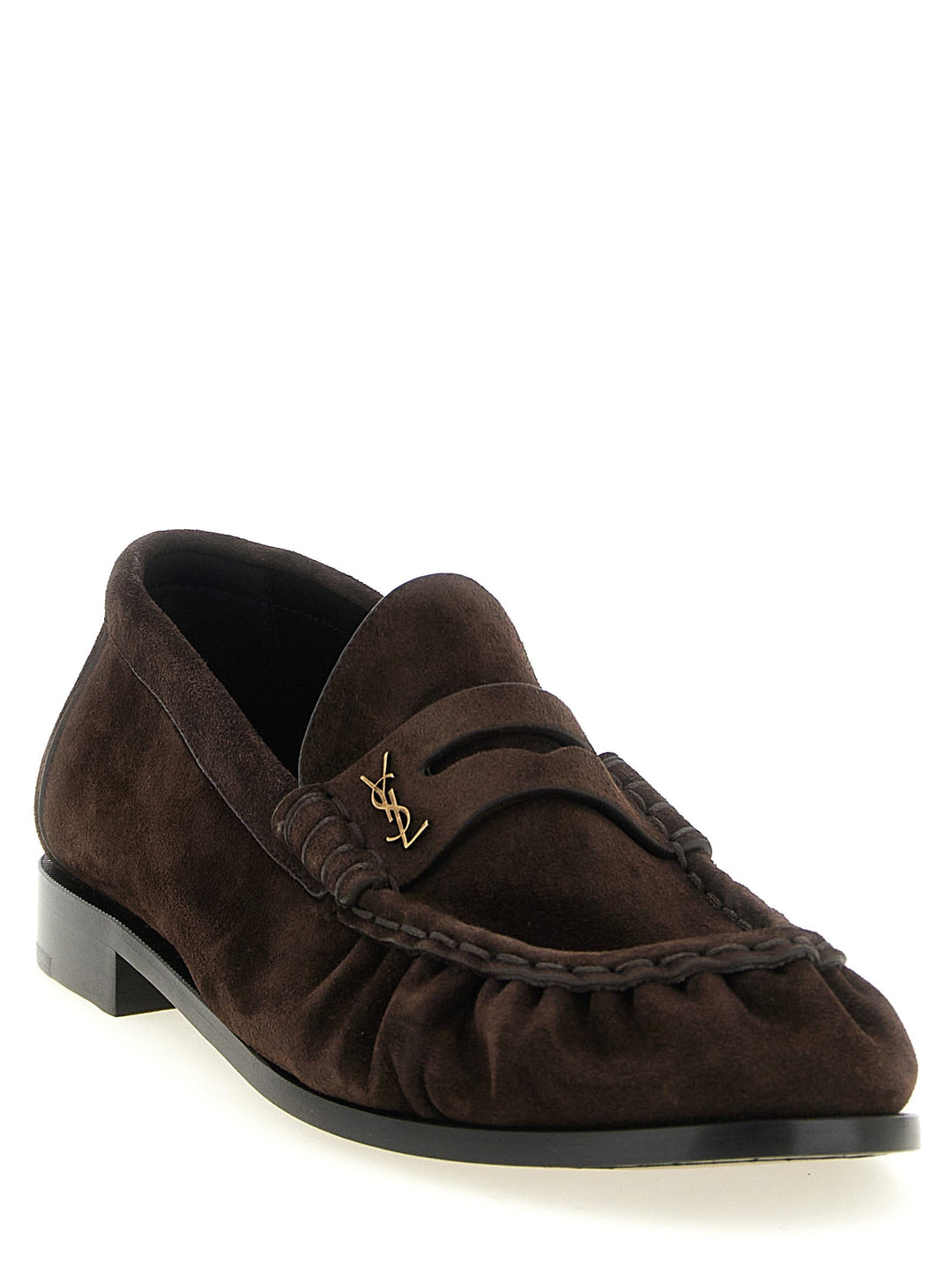 Men’s Saint Laurent Brown Calfskin Slip-on Loafers