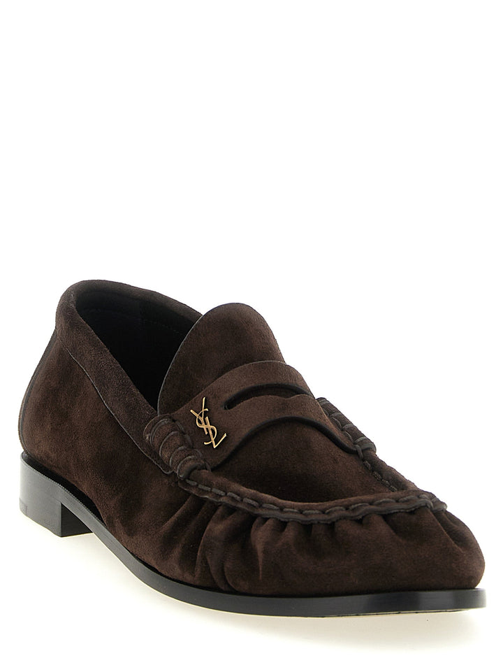 Men’s Saint Laurent Brown Calfskin Slip-on Loafers