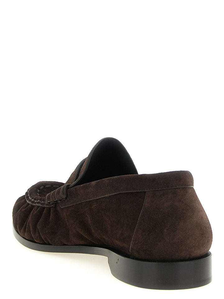 Men’s Saint Laurent Brown Calfskin Slip-on Loafers