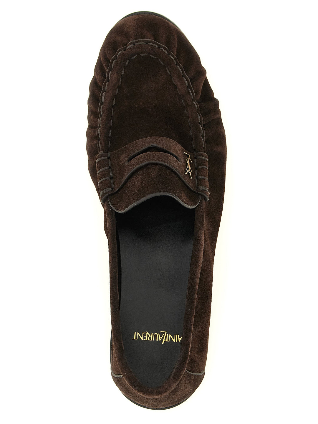 Men’s Saint Laurent Brown Calfskin Slip-on Loafers