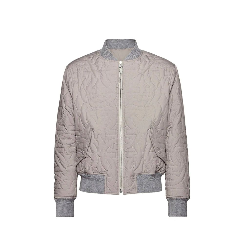 Men’s Salvatore Ferragamo Gray Polyester Bomber