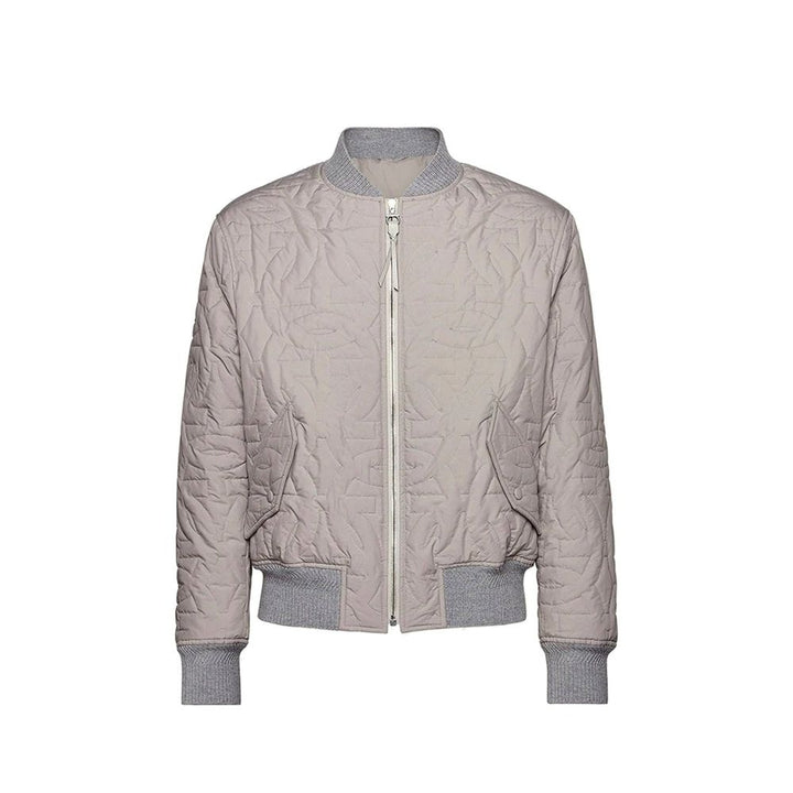 Men’s Salvatore Ferragamo Gray Polyester Bomber