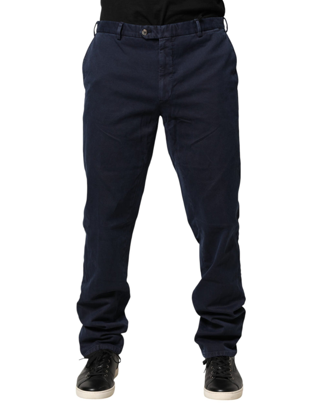 Men’s Santaniello Dark Blue Mid Waist Skinny Chino Trouser Pants