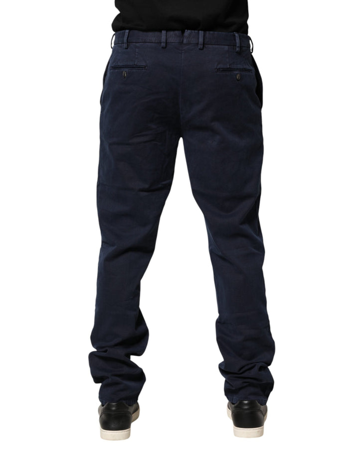 Men’s Santaniello Dark Blue Mid Waist Skinny Chino Trouser Pants