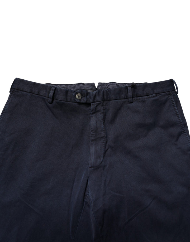 Men’s Santaniello Dark Blue Mid Waist Skinny Chino Trouser Pants