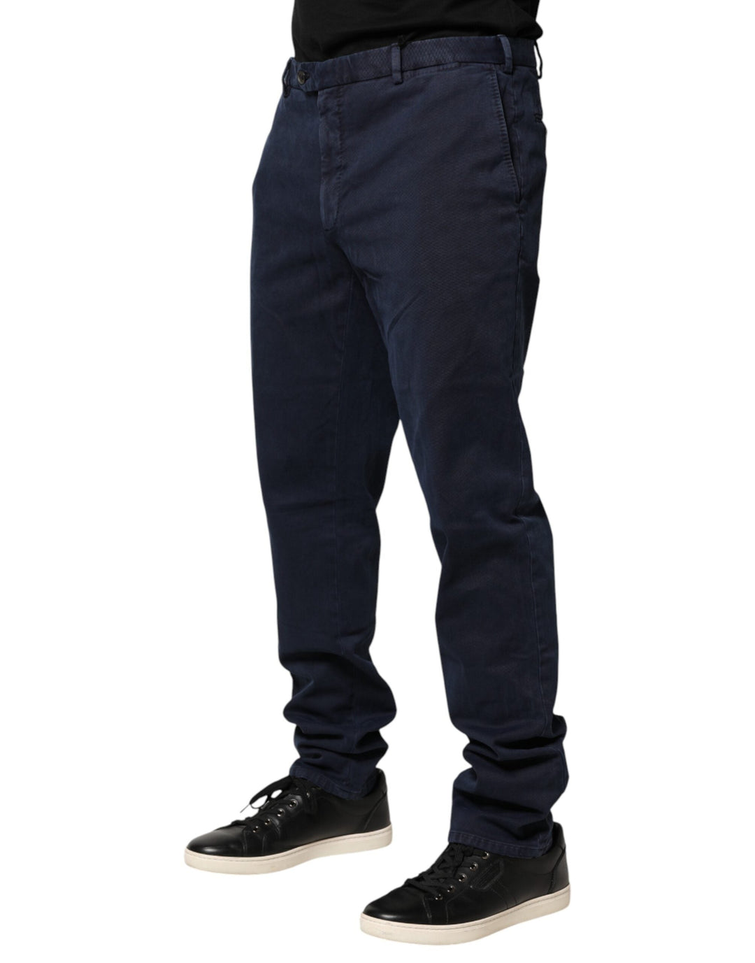 Men’s Santaniello Dark Blue Mid Waist Skinny Chino Trouser Pants