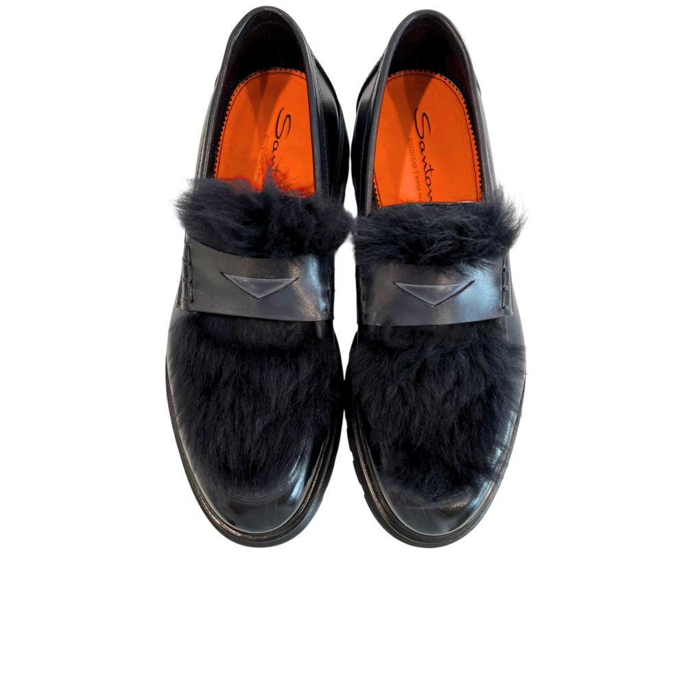 Men’s Santoni Blue Leather Men Loafer