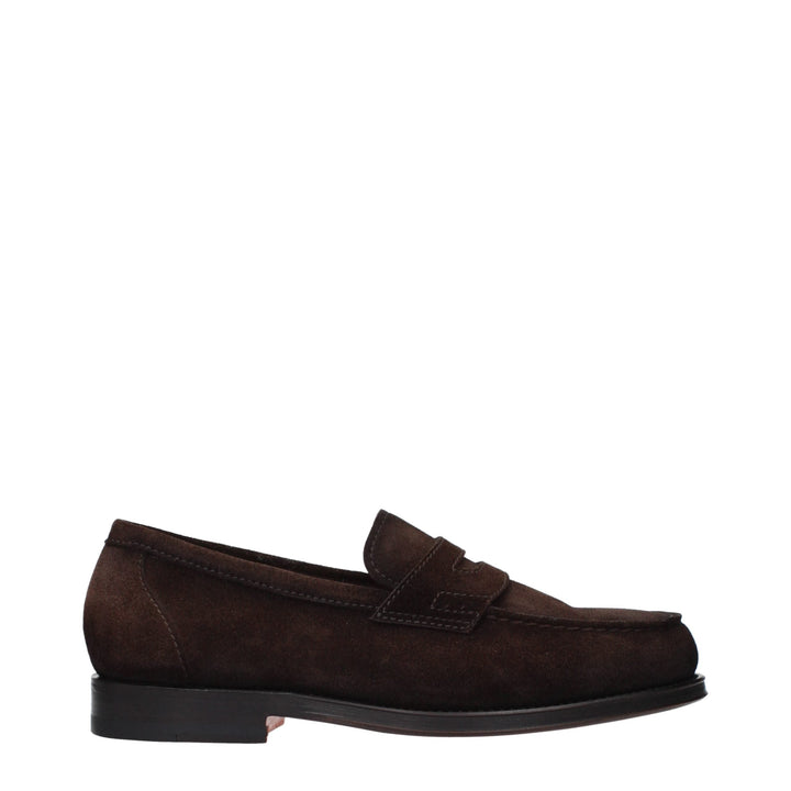 Men’s Santoni Brown Leather Slip-on Loafers