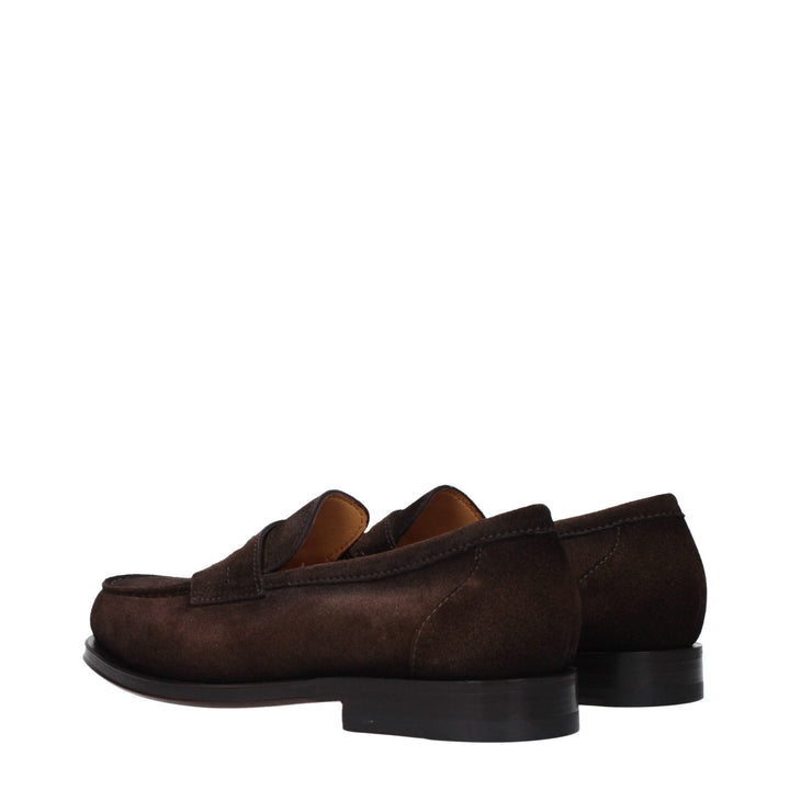 Men’s Santoni Brown Leather Slip-on Loafers