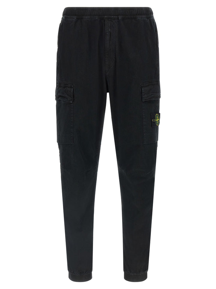 Men’s Stone Island Black Cotton Cargo Pants