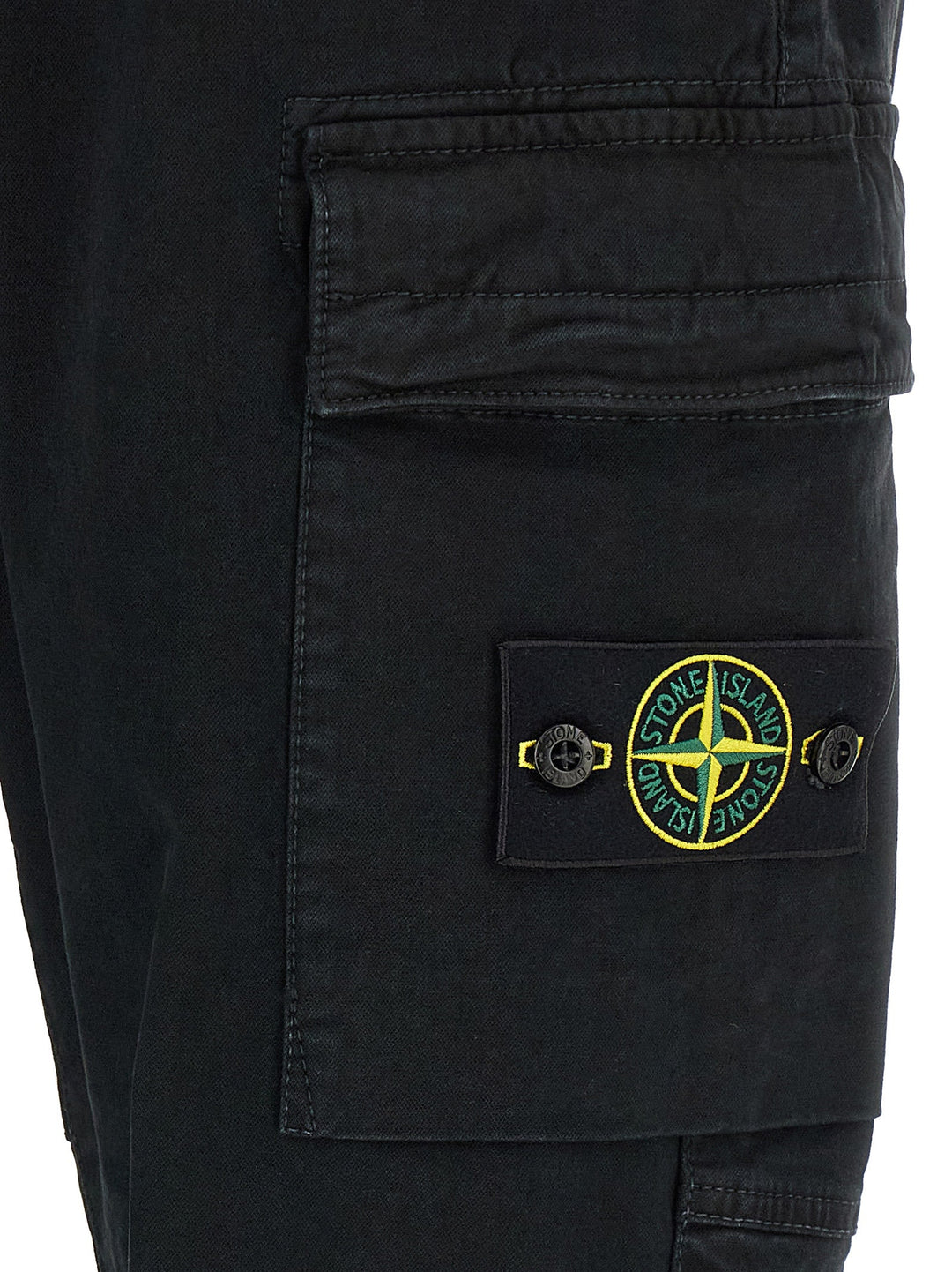 Men’s Stone Island Black Cotton Cargo Pants
