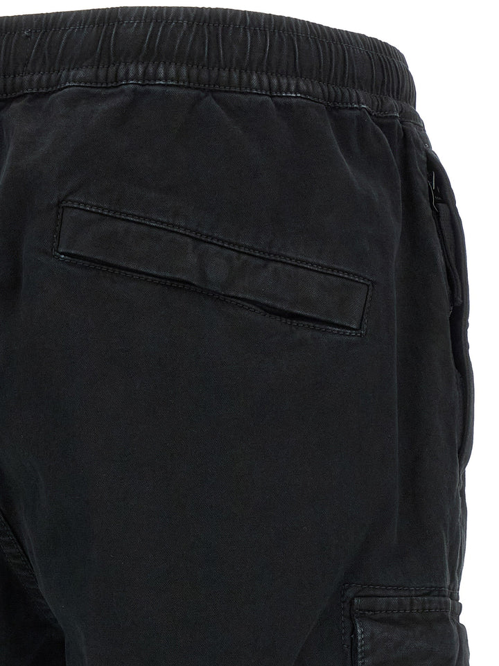 Men’s Stone Island Black Cotton Cargo Pants