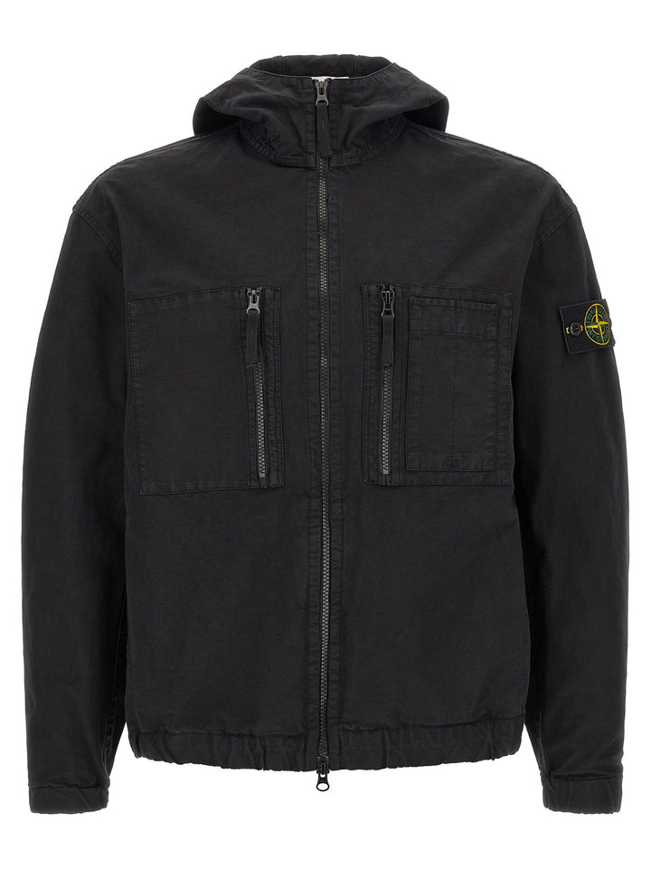 Men’s Stone Island Black Cotton Shell Jacket