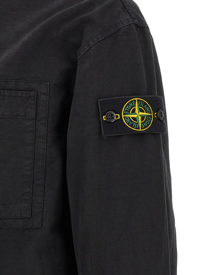 Men’s Stone Island Black Cotton Shell Jacket