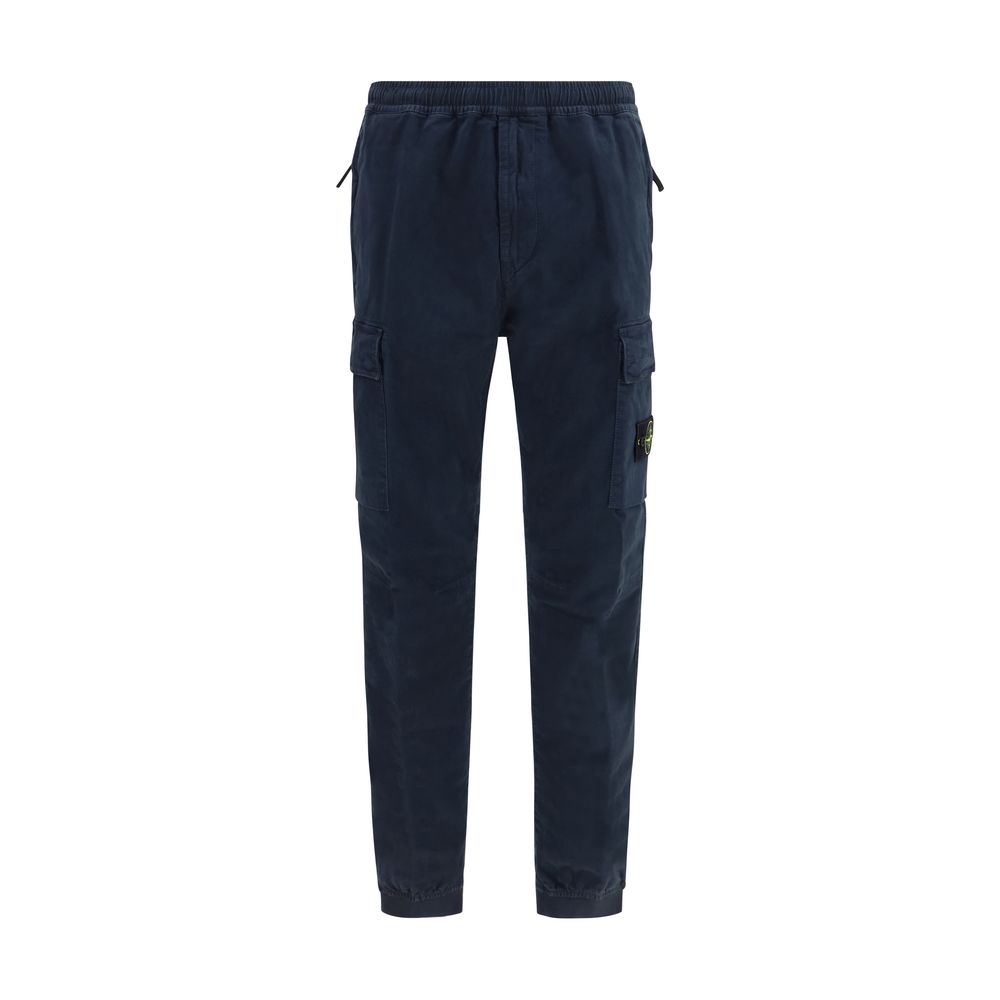 Men’s Stone Island Blue Cotton Cargo Pants