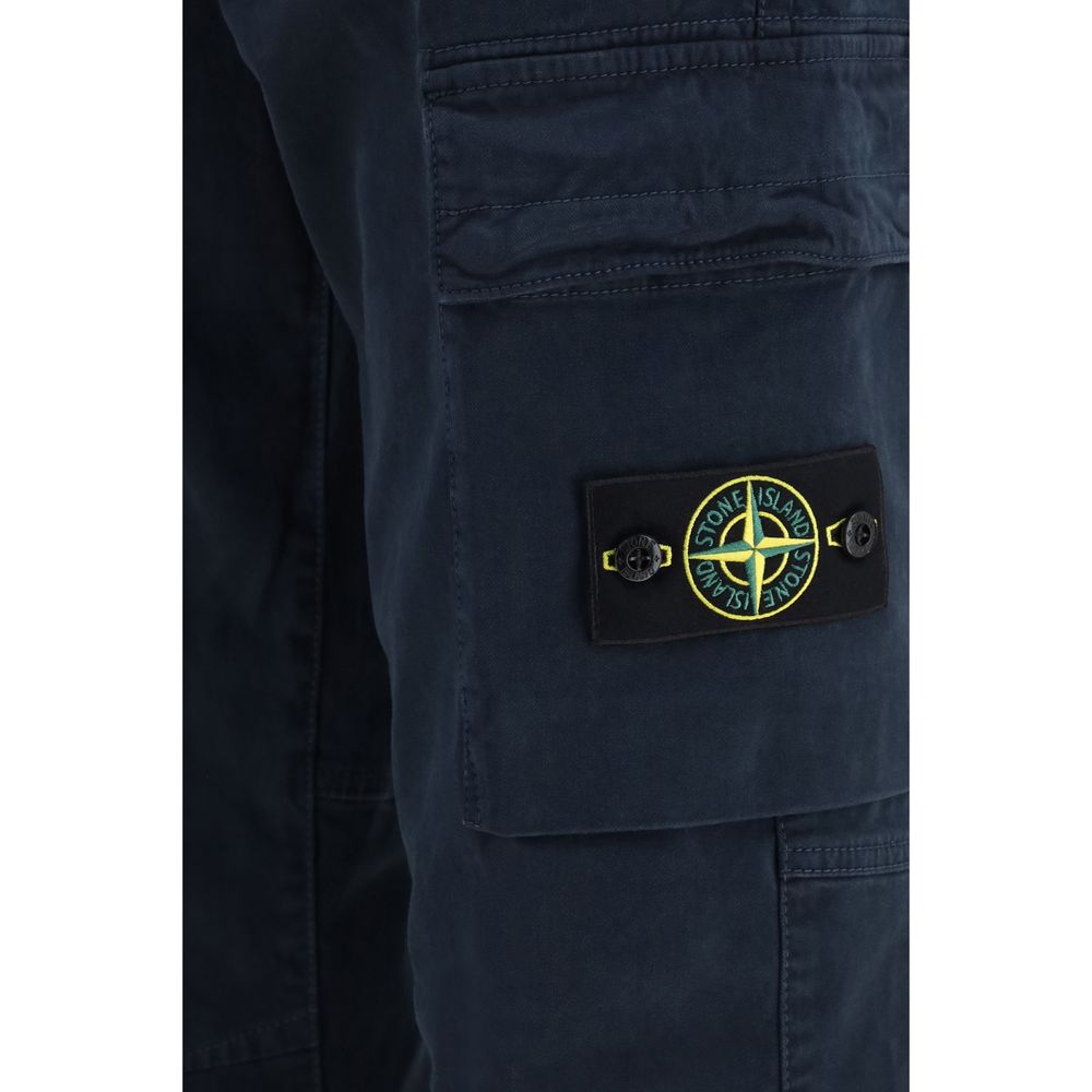 Men’s Stone Island Blue Cotton Cargo Pants