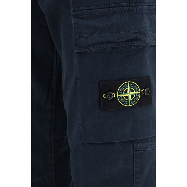 Men’s Stone Island Blue Cotton Cargo Pants