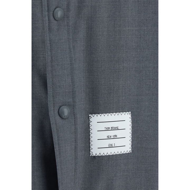 Men’s Thom Browne Gray Wool Oves Aries Dress Shirt