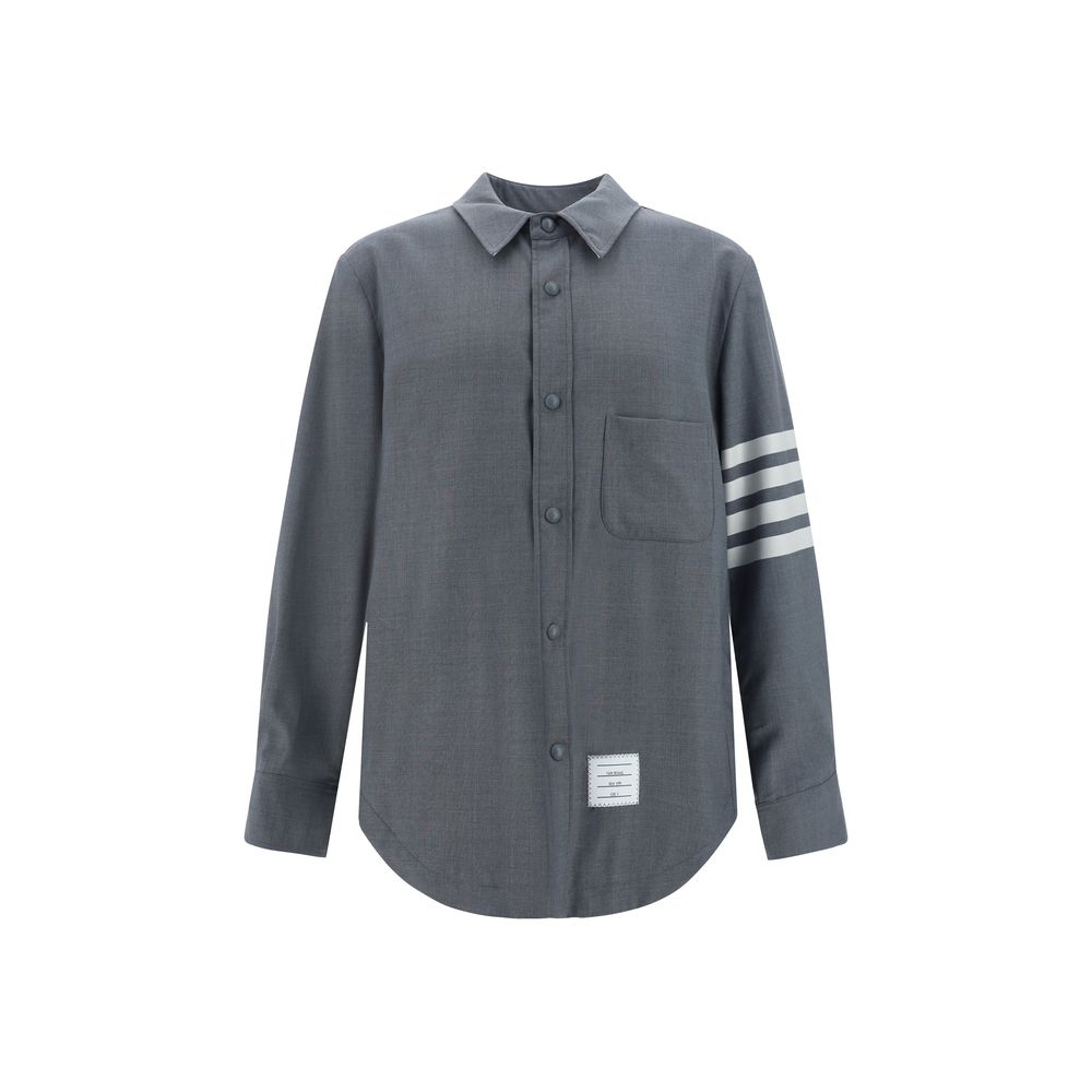 Men’s Thom Browne Gray Wool Oves Aries Dress Shirt