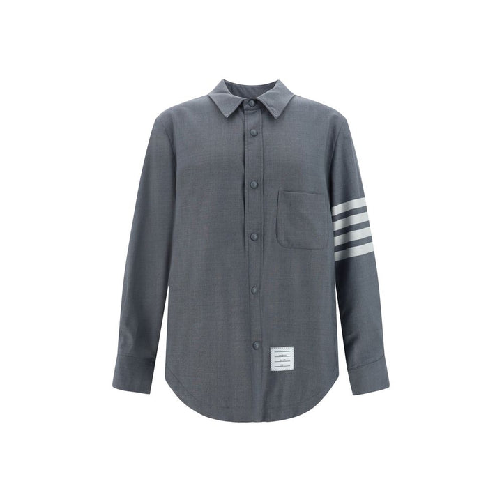Men’s Thom Browne Gray Wool Oves Aries Dress Shirt