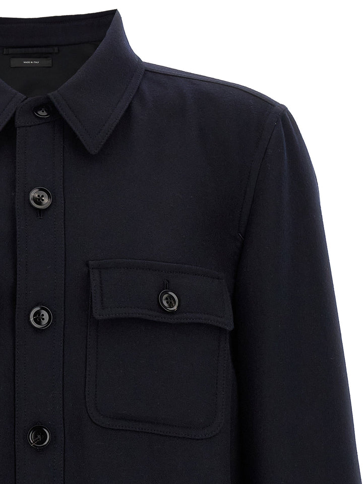 Tom Ford Blue Wool Blouse