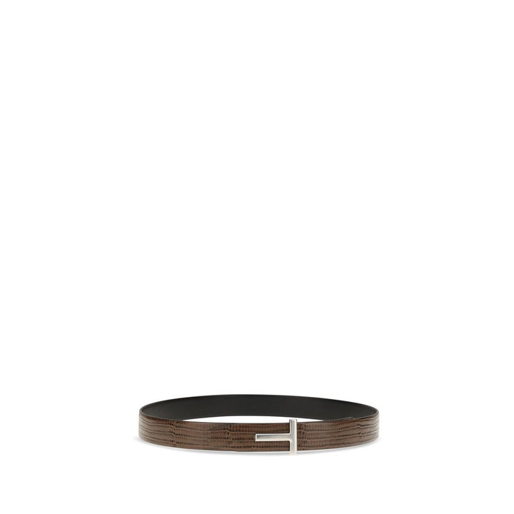 Tom Ford Brown Calf Leather Bos Taurus Belt