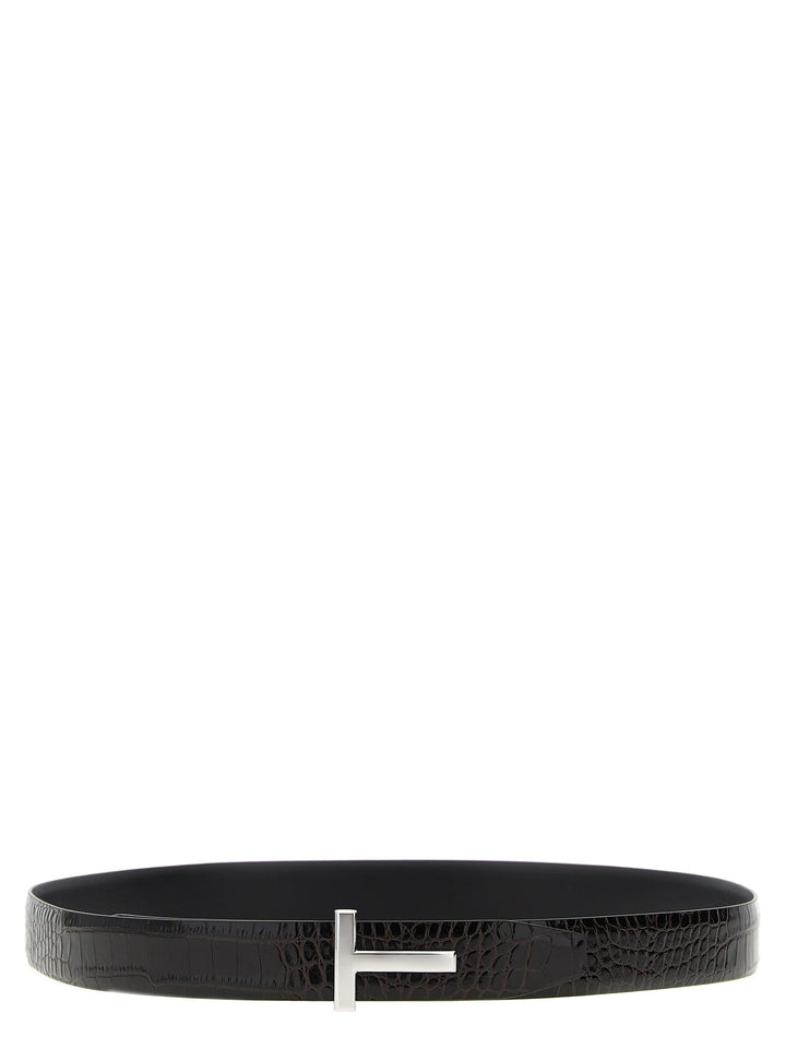 Tom Ford Brown Calfskin Regular Belt