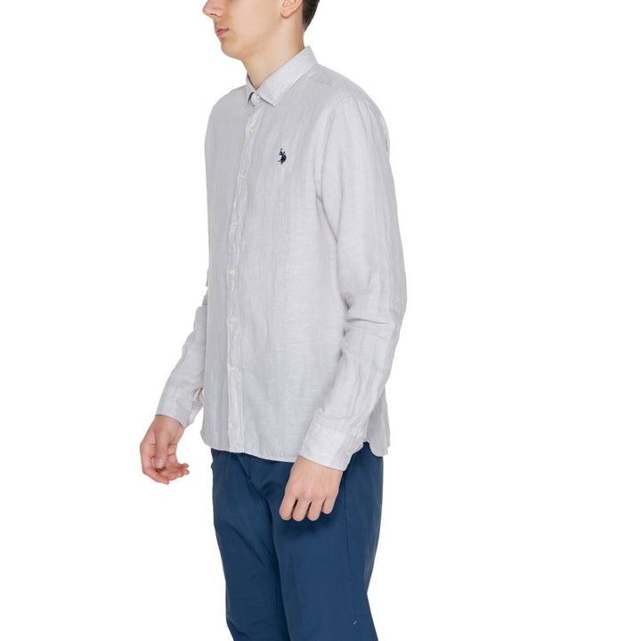 U.s. Polo Assn. Beige Linen Dress Shirt