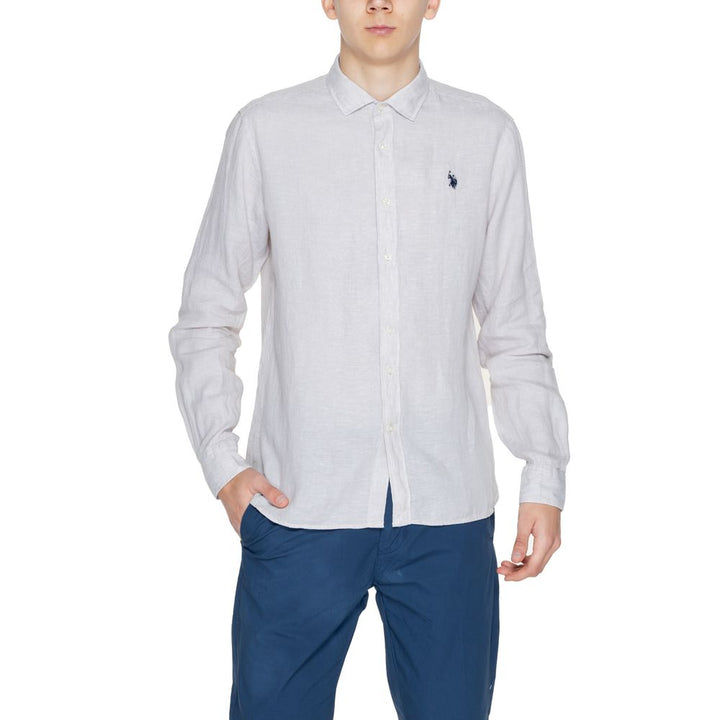 Men’s U.s. Polo Assn. Beige Linen Dress Shirt