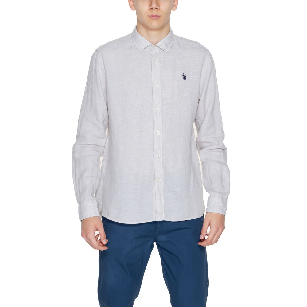 U.s. Polo Assn. Beige Linen Dress Shirt