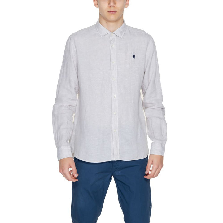 U.s. Polo Assn. Beige Linen Dress Shirt
