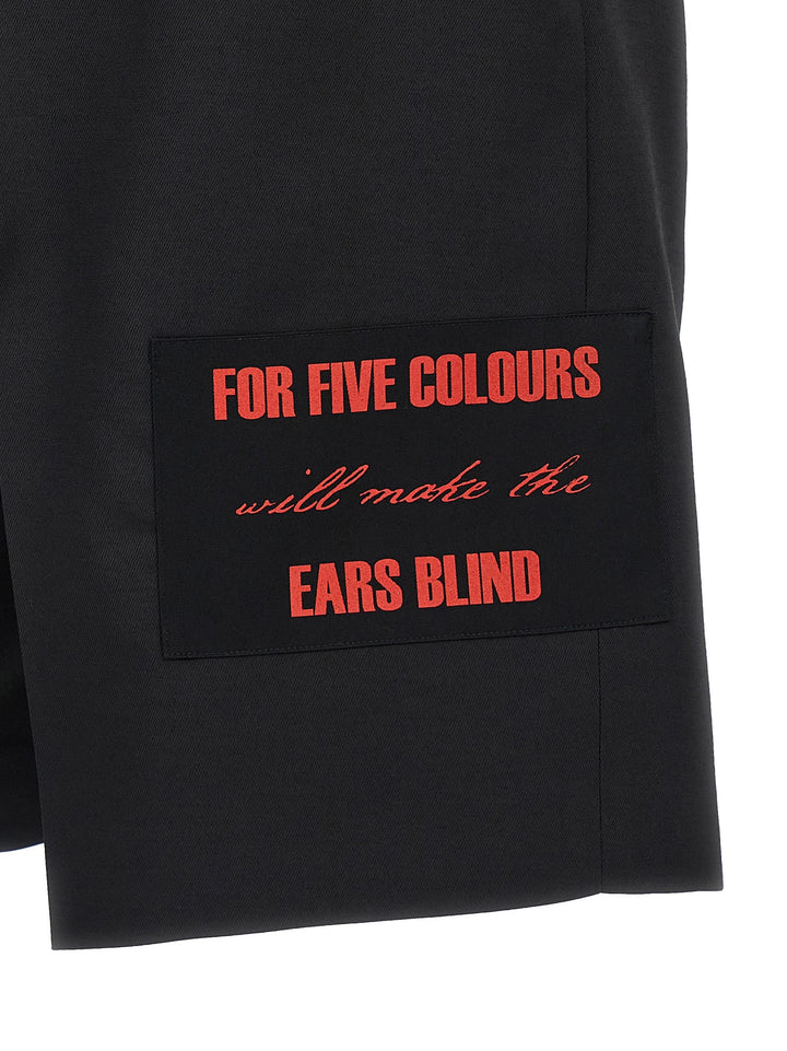 Undercover Black Polyester Bermuda Shorts