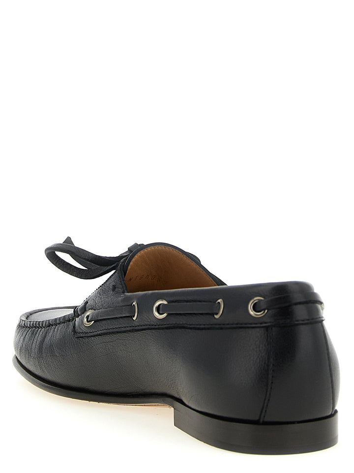Men’s Valentino Garavani Black Buffalo Leather Slip-on Loafers