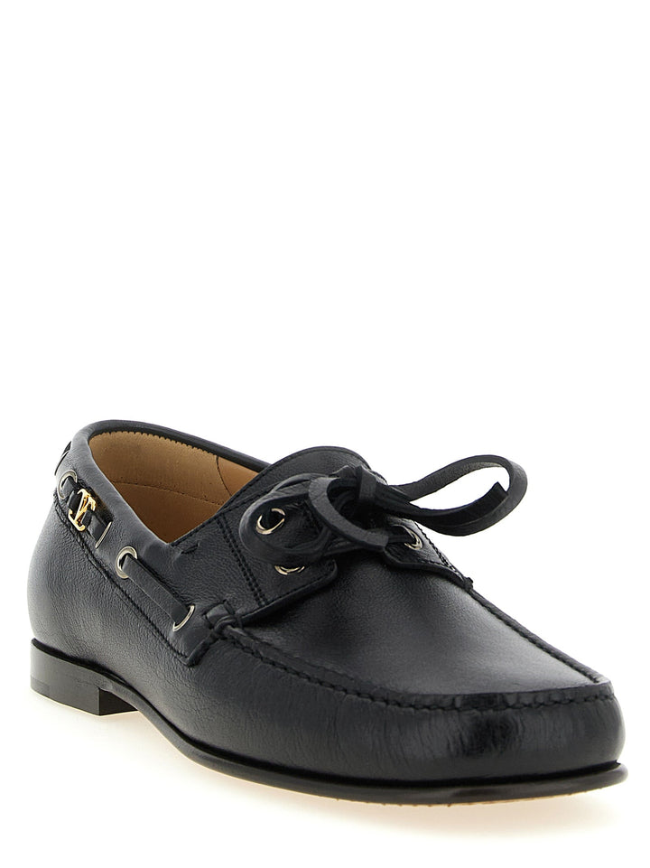 Men’s Valentino Garavani Black Buffalo Leather Slip-on Loafers