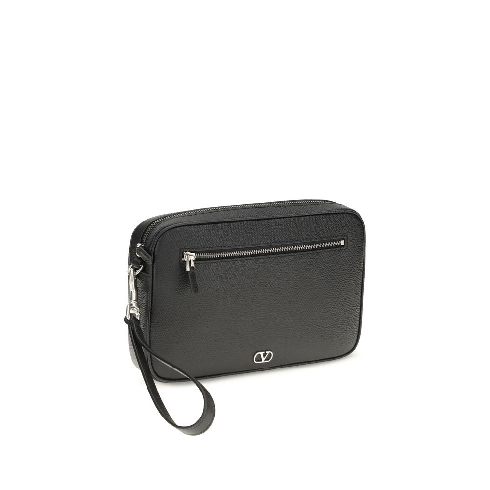 Men’s Valentino Garavani Black Calf Leather Bos Taurus Handbag
