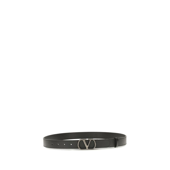 Valentino Garavani Black Calf Leather Bos Taurus Regular Belt