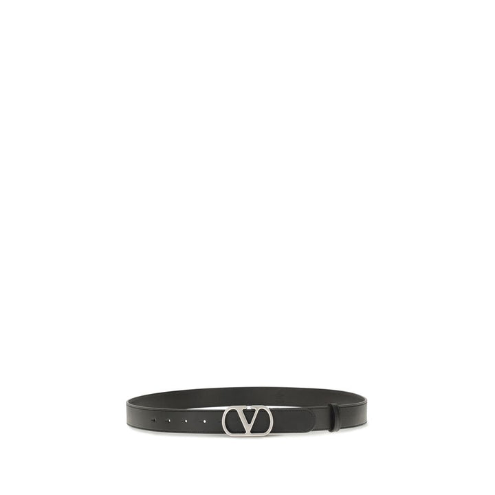 Valentino Garavani Black Calf Leather Bos Taurus Regular Belt