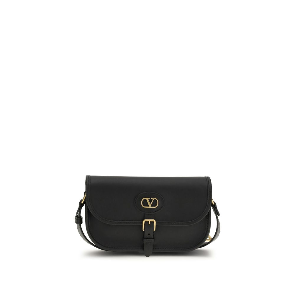Men’s Valentino Garavani Black Calf Leather Bos Taurus Shoulder Bag
