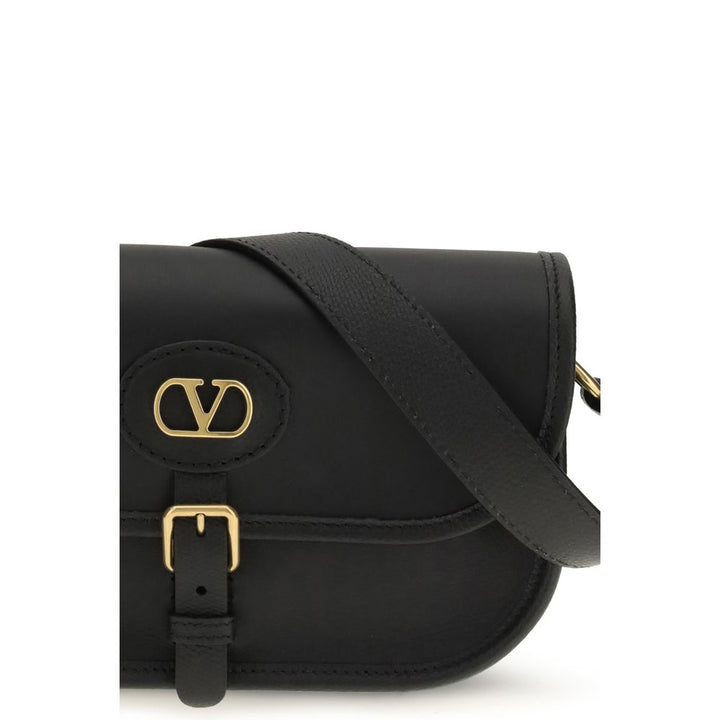 Men’s Valentino Garavani Black Calf Leather Bos Taurus Shoulder Bag