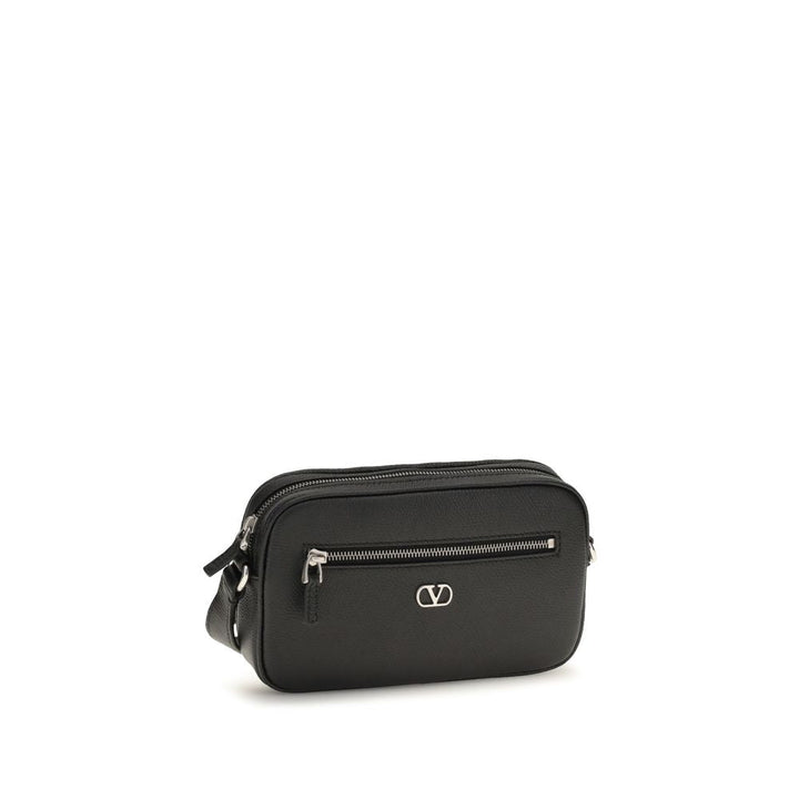 Men’s Valentino Garavani Black Calf Leather Bos Taurus Shoulder Bag