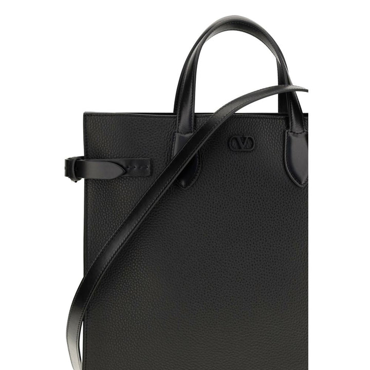 Men’s Valentino Garavani Black Calf Leather Bos Taurus Shoulder Bag